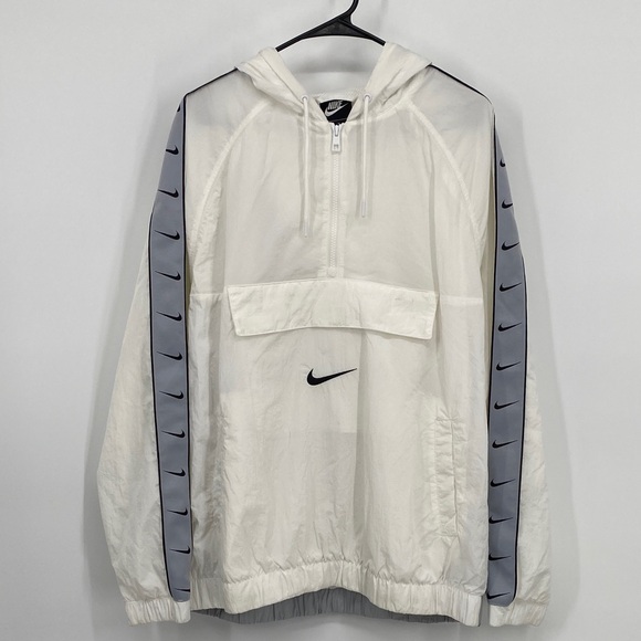 Nike Other - Nike Men's Swoosh White and Gray Windbreaker Size Medium